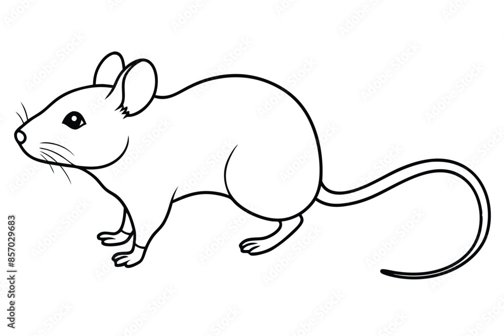 Mouse line art vector illustration Mouse line art vector illustration