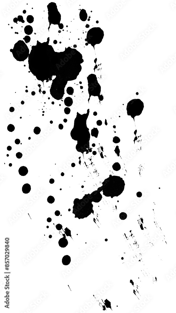 Isolated Dripping Drops Of Paint Black Splash White Background Isolated Dripping Drops Of Paint Black Splash White Background