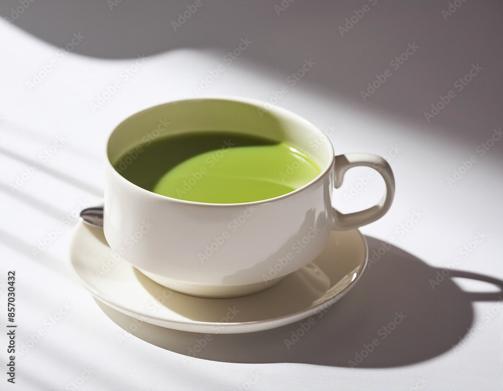 Fresh matcha green tea served on table Fresh matcha green tea served on table