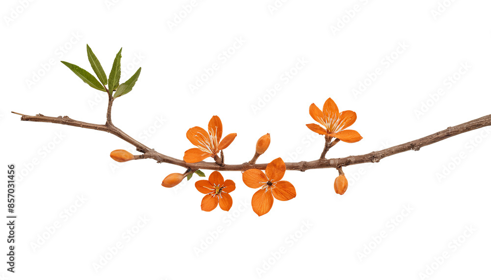 Delicate Orange Blossom on White Canvas Delicate Orange Blossom on White Canvas