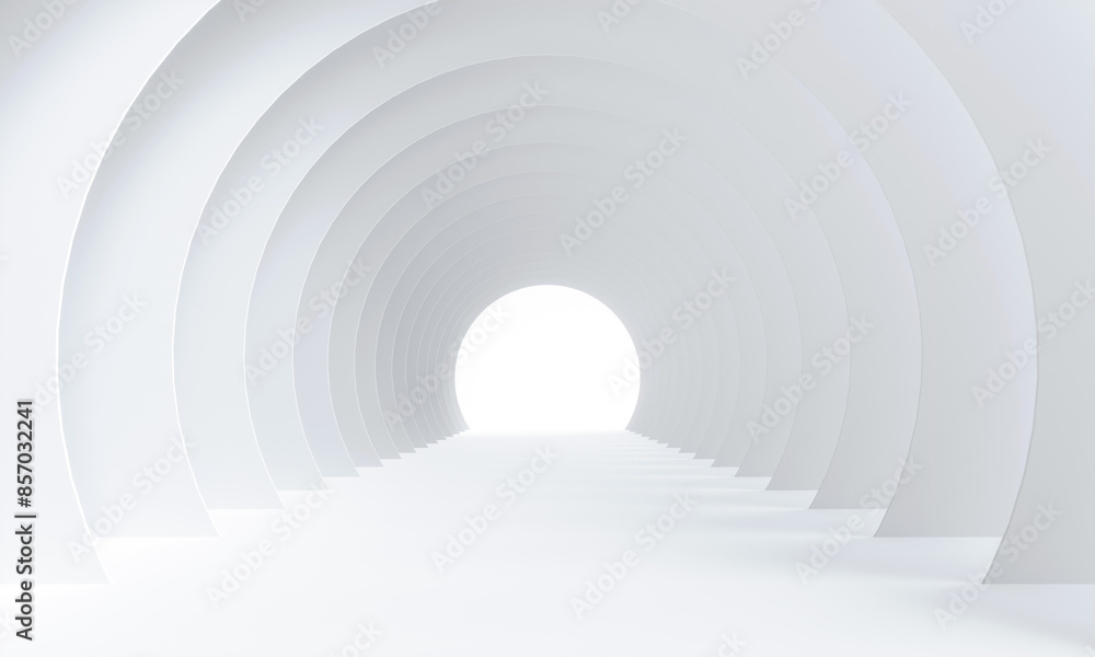 Abstract white circular tunnel. 3d illustration Abstract white circular tunnel. 3d illustration