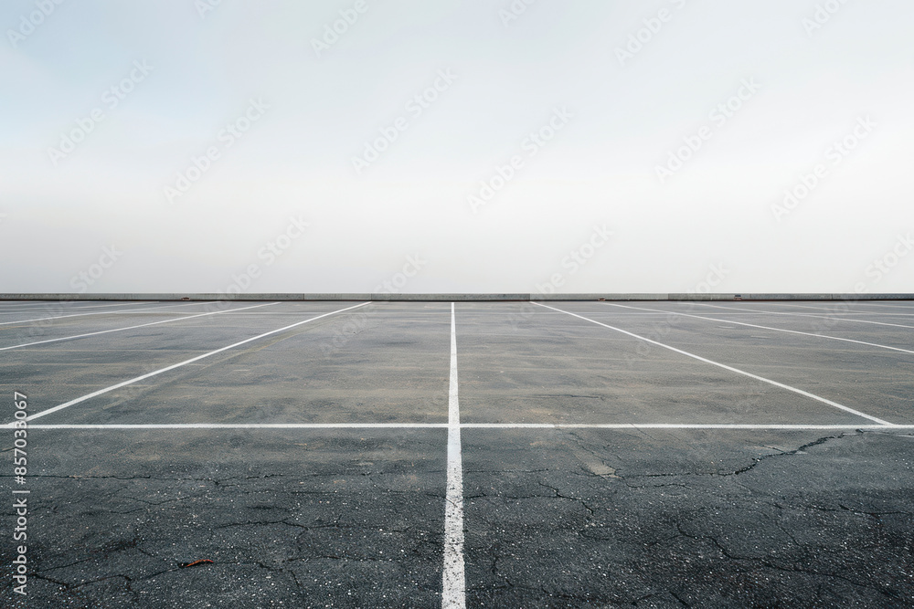 Fototapeta premium Free space on parking lot.
