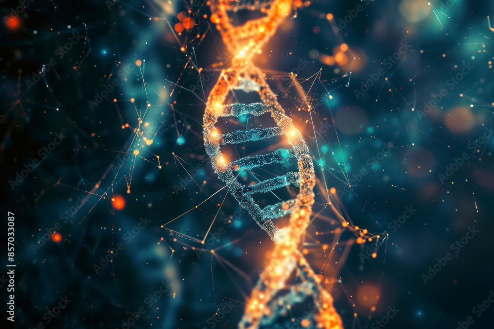 DNA helix concept of new ideas with Digital Virtual analysis chromosome DNA test. DNA helix concept of new ideas with Digital Virtual analysis chromosome DNA test.