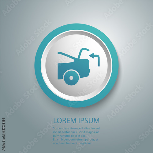 Car with open trunk icon, self export, boot pickup, receive package, currier order delivery, editable stroke vector illustration
