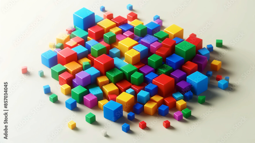 Colorful square group on white background Colorful square group on white background