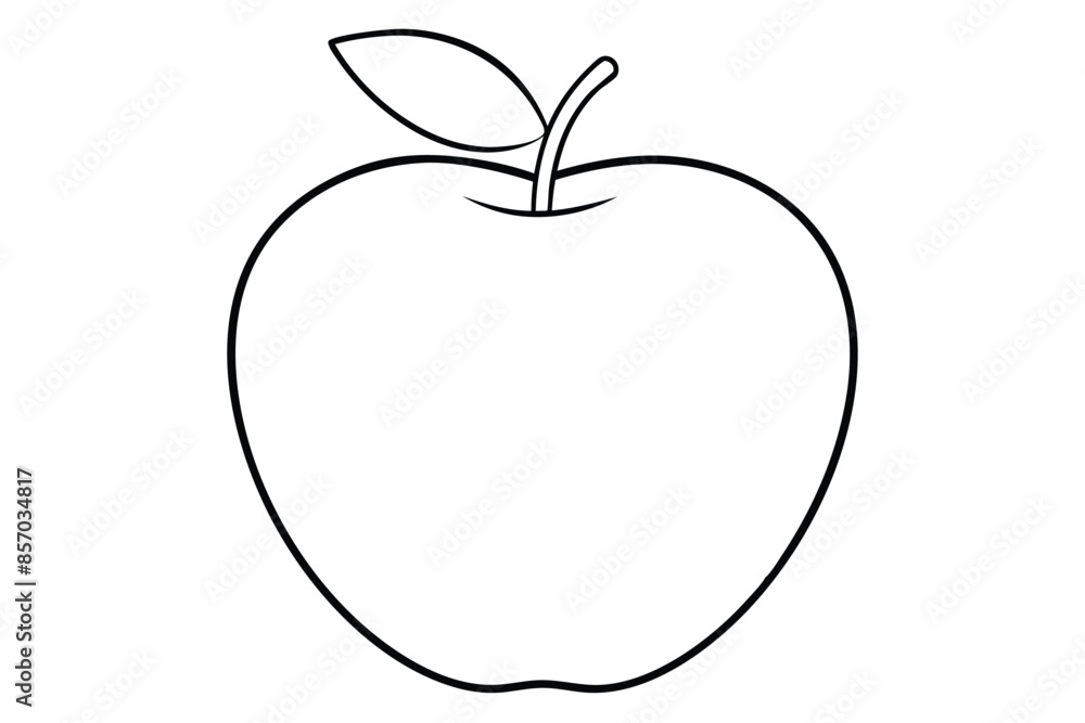 Apple line art vector illustration Apple line art vector illustration