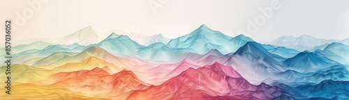 Abstract mountains with rainbow-colored peaks © Atthasit