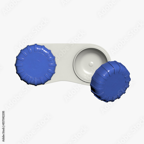 3d modeling for contact lens case on white background