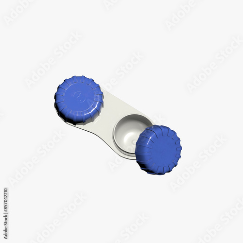 3d modeling for contact lens case on white background