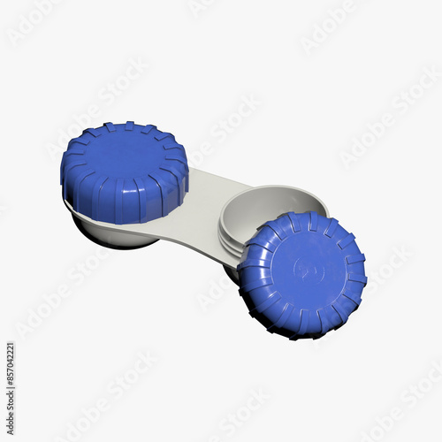 3d modeling for contact lens case on white background
