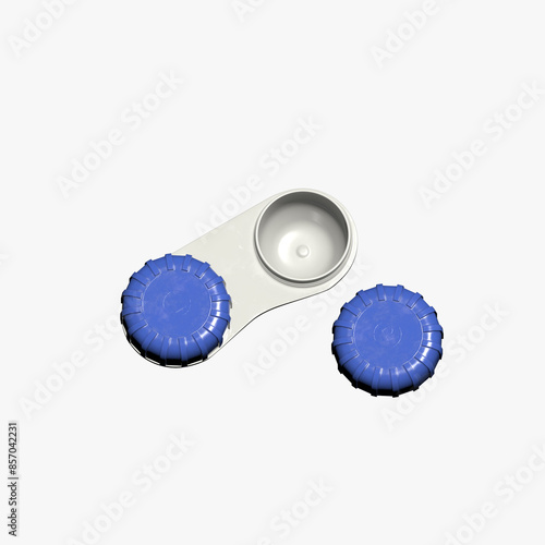 3d modeling for contact lens case on white background