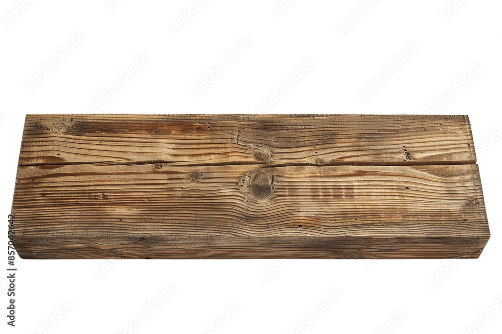 Close-up of an aged wooden plank with visible grain patterns and texture, isolated on a transparent background. Close-up of an aged wooden plank with visible grain patterns and texture, isolated on a transparent background.