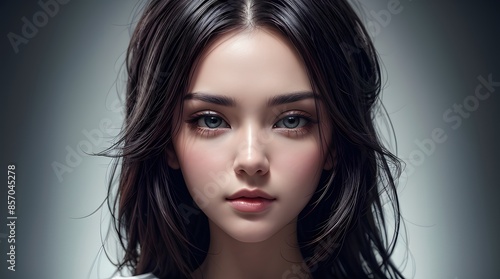 Wallpaper Mural A stunning close-up portrait of a young beautiful woman  Torontodigital.ca