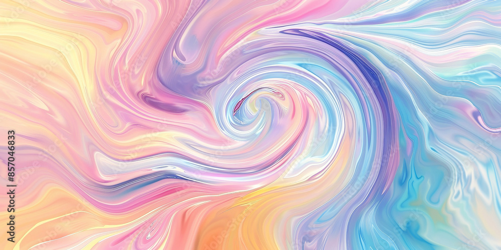 Fototapeta premium An abstract design of twirling pastel colors creates a mesmerizing background, ideal for wallpaper or headers