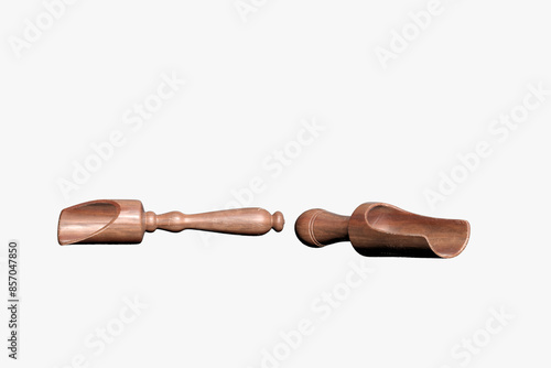 3d modeling for wooden scoop on white background, 