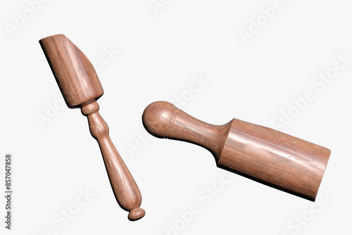 3d modeling for wooden scoop on white background, 