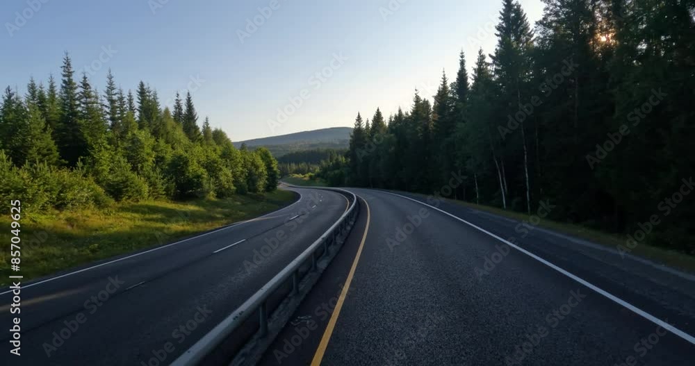 Vehicle point-of-view Driving a Car on a Road in Norway Vehicle point-of-view Driving a Car on a Road in Norway
