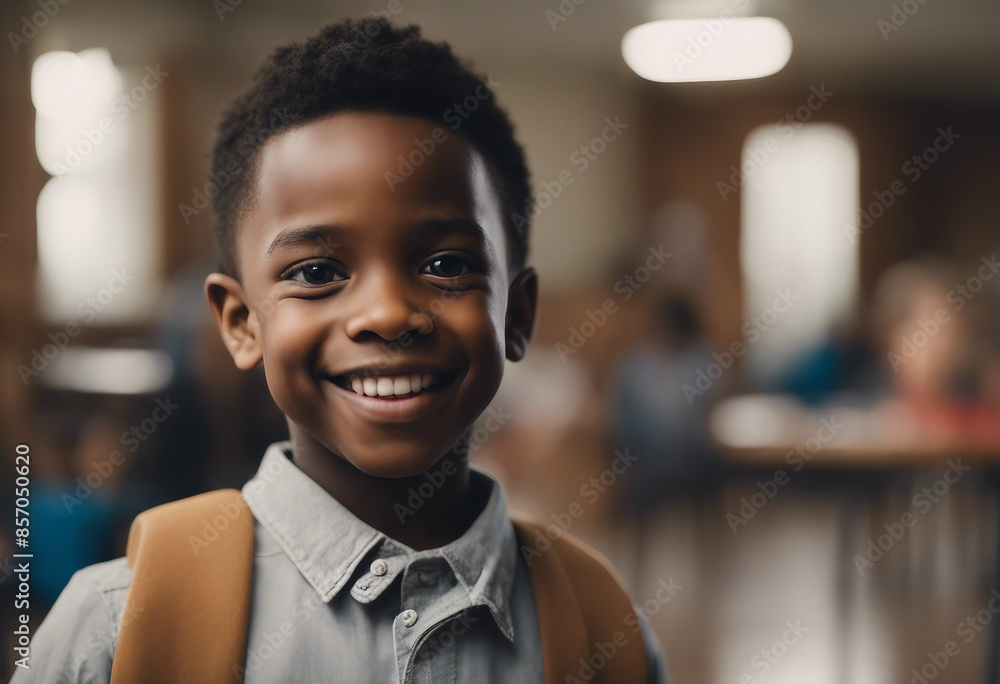portrait of a black American boy with a friendly smile in kindergarten
portrait of a black American boy with a friendly smile in kindergarten