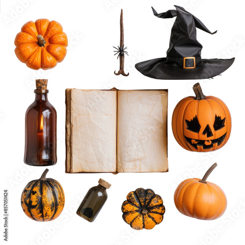 Halloween's ornament isolated on the white background 
