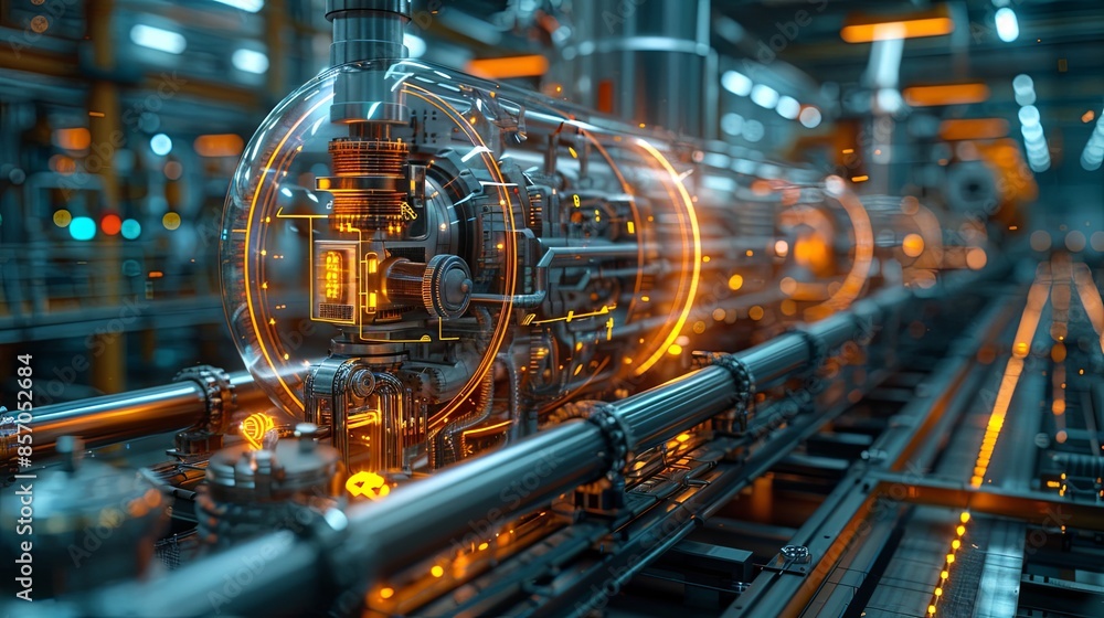 a blueprint of a Smart factory,Soft glowing lines outline a blueprint of a Smart factory,Soft glowing lines outline