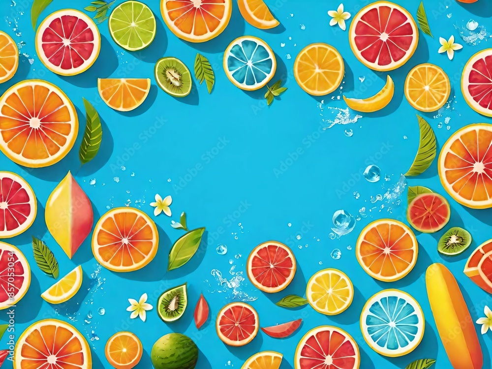 Background pattern with fruits Background pattern with fruits