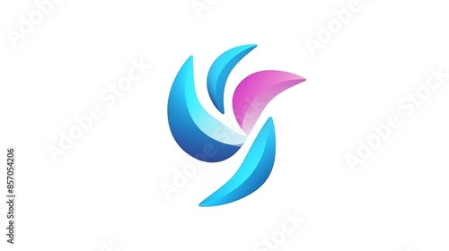 Abstract Fluid Gradient Logo with Blue, Pink, and Purple Swooshes