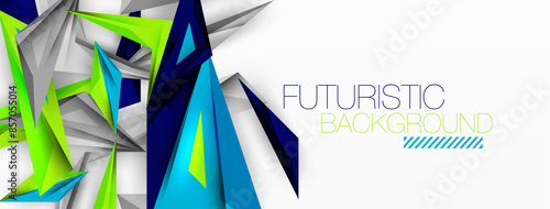Minimal geometric abstract background. Low poly dynamic triangle design. Trendy techno business template for wallpaper, banner, background or landing