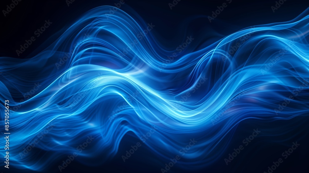 Abstract background with flowing blue light waves, creating a serene and modern design. Abstract background with flowing blue light waves, creating a serene and modern design.
