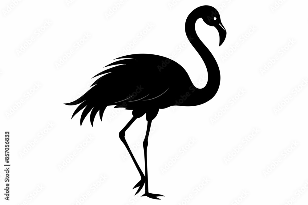 flamingo vector silhouette, Vector black flamingo silhouette, Black silhouette of tropical bird flamingo flamingo vector silhouette, Vector black flamingo silhouette, Black silhouette of tropical bird flamingo
