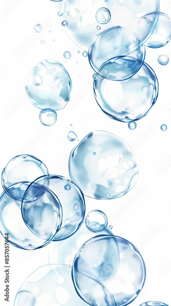 An elegant and minimalistic background featuring a series of floating bubbles in light blue, with one large bubble at the center against a white backdrop. An elegant and minimalistic background featuring a series of floating bubbles in light blue, with one large bubble at the center against a white backdrop.