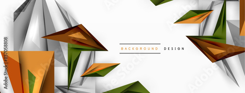 Minimal geometric abstract background. Low poly dynamic triangle design. Trendy techno business template for wallpaper, banner, background or landing
