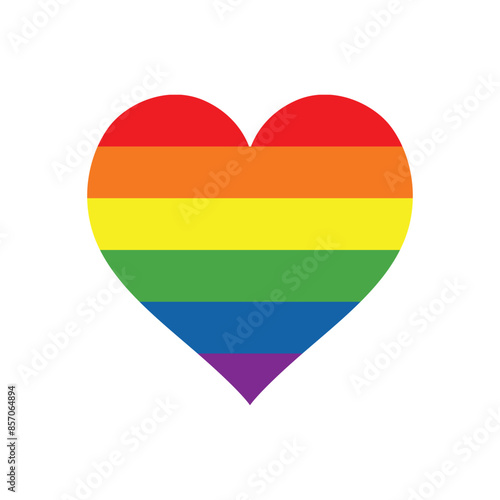 LGBT heart form sign 6 colors rainbow round icon
