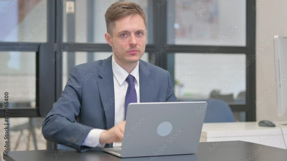 Mature Adult Businessman in Denial Looking at Camera Mature Adult Businessman in Denial Looking at Camera