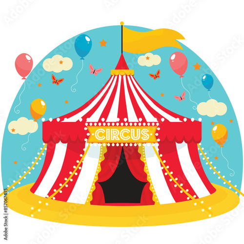 Circus Tent on white background . Vector illustration