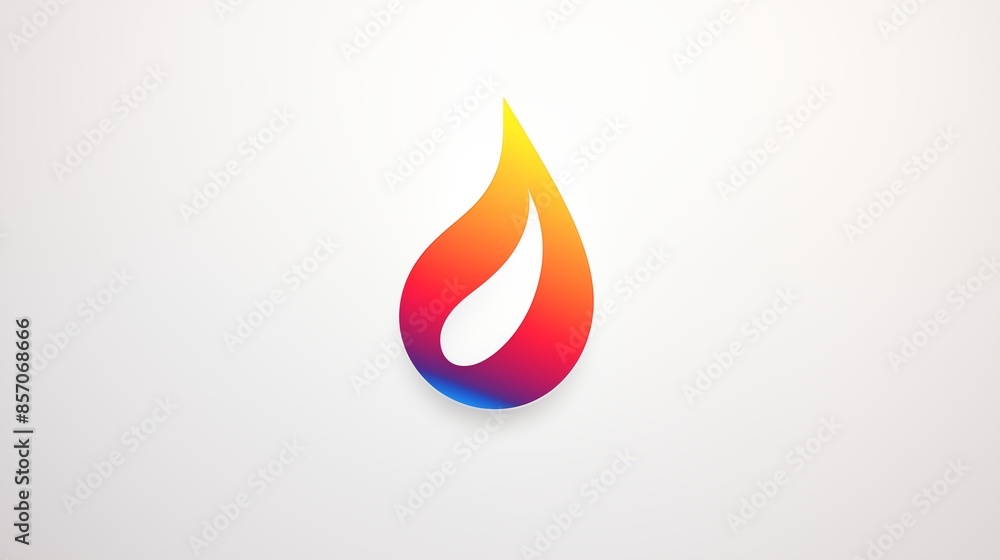 Gradient Flame Logo on White Background Representing Branding Symbol Gradient Flame Logo on White Background Representing Branding Symbol