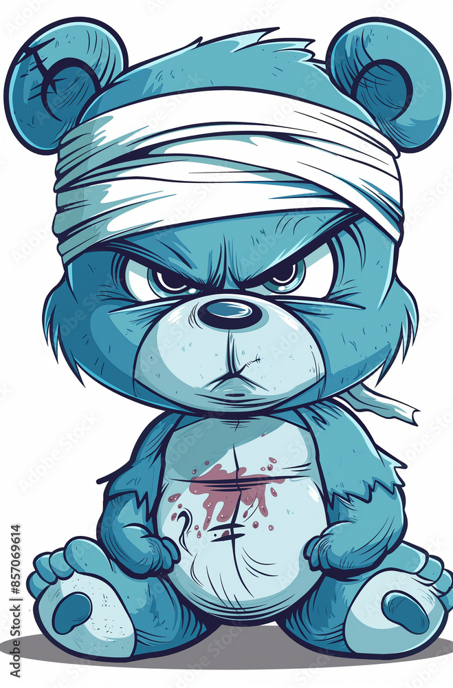 Fototapeta premium angry bear illustration for clothing design