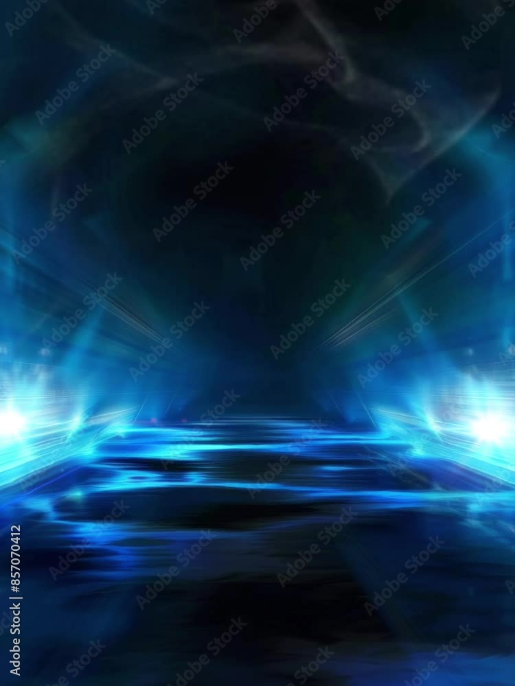 dark abstract background with blue neon lines and spotlights dark abstract background with blue neon lines and spotlights