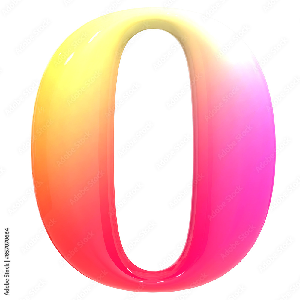 Gradient Font O 3D Render Gradient Font O 3D Render