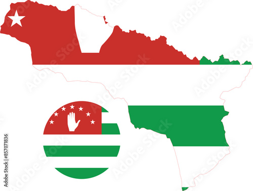 Abkhazia Map and Flag