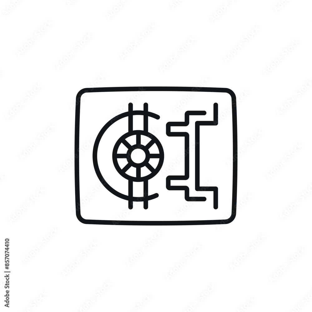 Bank safe deposit box linear icon. Line customizable illustration. Contour symbol. Vector isolated outline drawing. Editable stroke Bank safe deposit box linear icon. Line customizable illustration. Contour symbol. Vector isolated outline drawing. Editable stroke