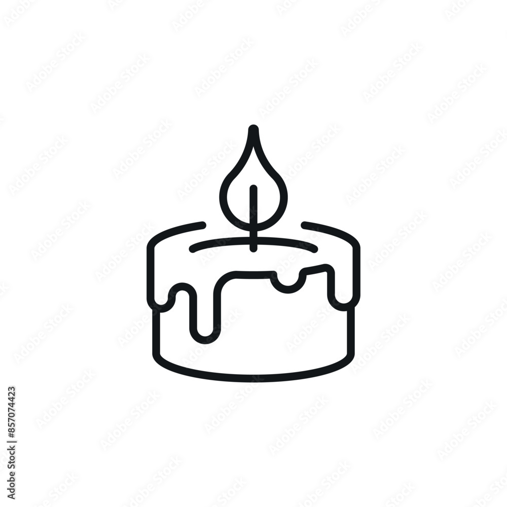 Wax candle linear icon. Line customizable illustration. Contour symbol. Vector isolated outline drawing. Editable stroke Wax candle linear icon. Line customizable illustration. Contour symbol. Vector isolated outline drawing. Editable stroke