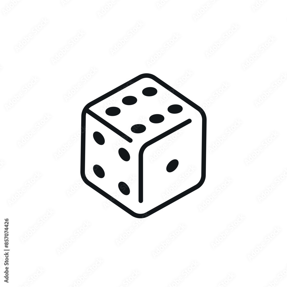 Dice linear icon. Line customizable illustration. Contour symbol. Vector isolated outline drawing. Editable stroke Dice linear icon. Line customizable illustration. Contour symbol. Vector isolated outline drawing. Editable stroke