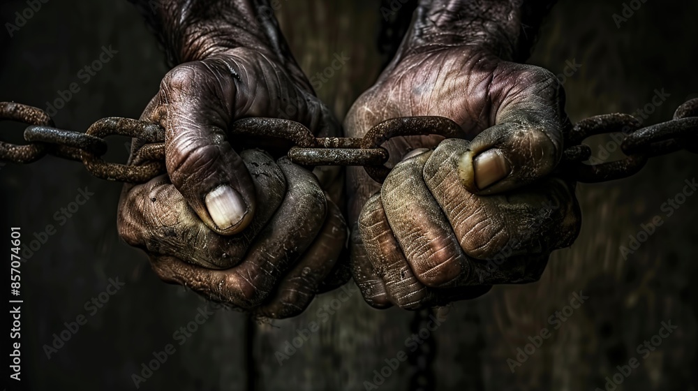 Fototapeta premium Background of the theme for the commemoration of the International Day for the Abolition of Slavery