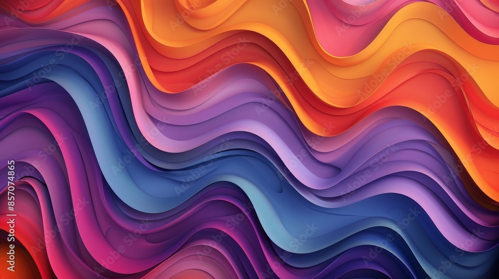 Modern Colorful Curvy Waves Background