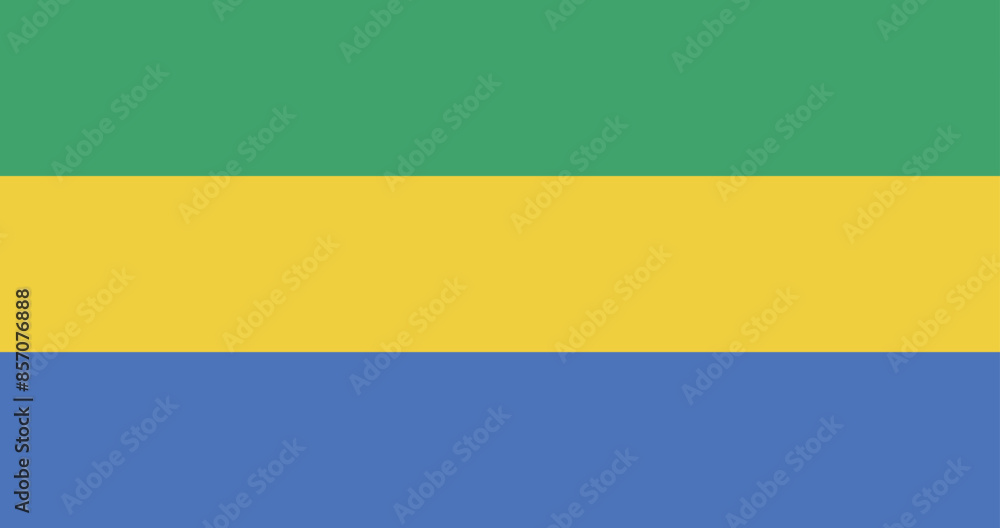 Illustration of the national flag of Gabon Illustration of the national flag of Gabon