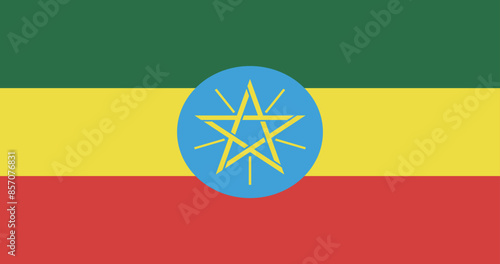 Illustration of the national flag of Ethiopia