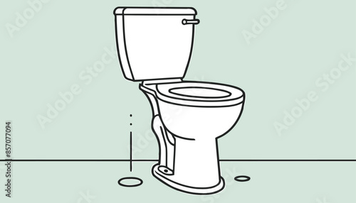 Outline Illustration of a Hygienic Flush Toilet