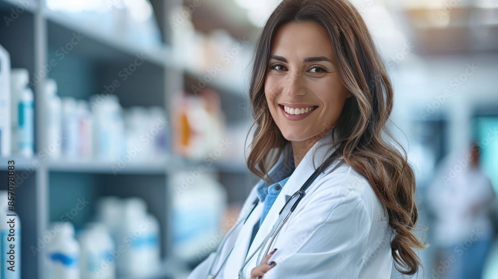 Pharmaceutical Sales Representative with copy space  