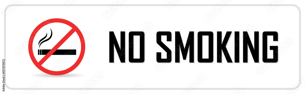 No smoking sign, stop using cigarette and tobacco, horizontal banner on white background No smoking sign, stop using cigarette and tobacco, horizontal banner on white background