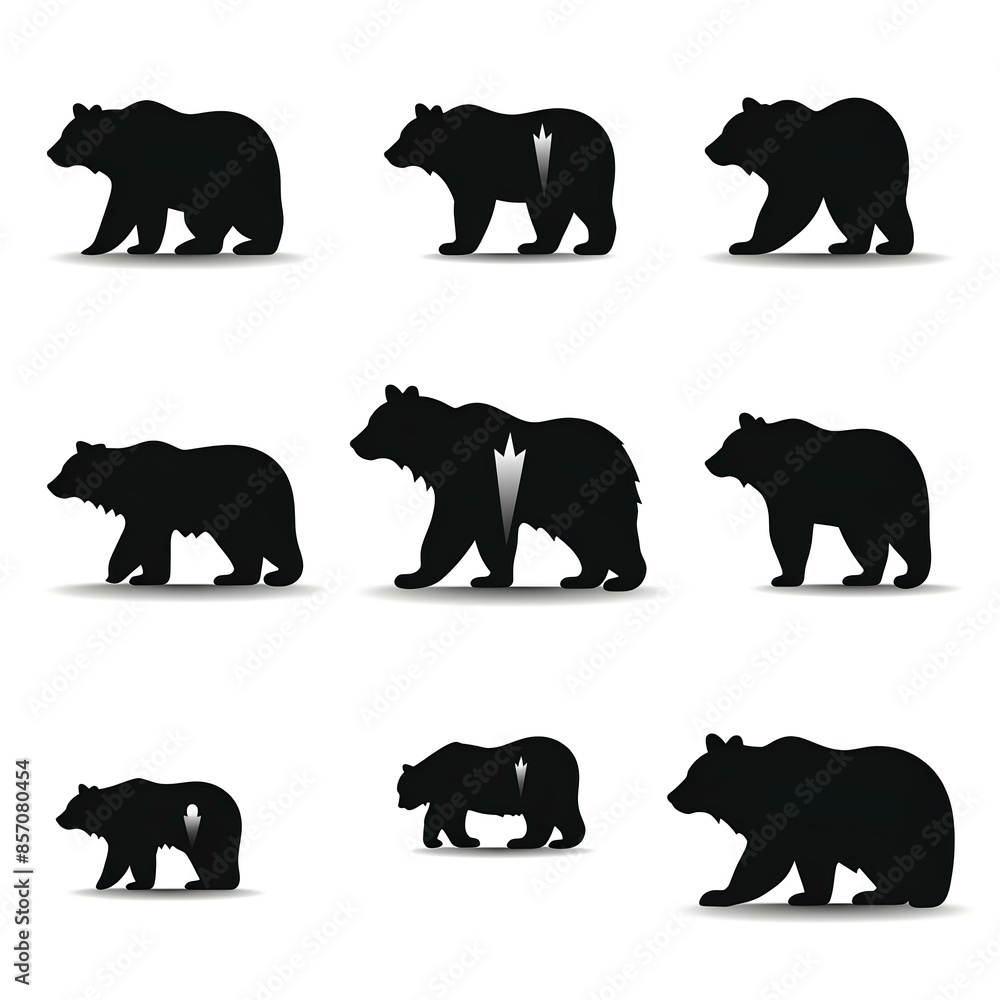 set of animals silhouettes made by midjourney set of animals silhouettes made by midjourney
